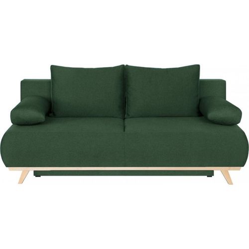 Canapé Convertible 3 Places En Tissu Vert Foncé