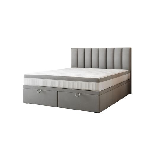 Ensemble Sommier Et Matelas En Velours Gris 200x200