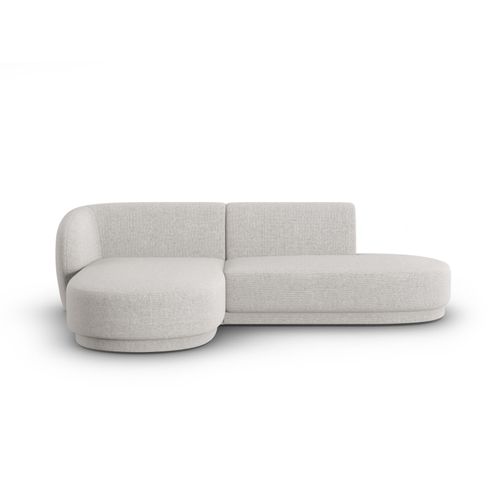 Canapé D'angle Modulable Gauche 4 Places Tissu Chenille Argent Chiné