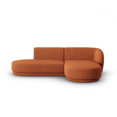 Canapé D'angle Droit Modulable 4 Places En Chenille Terracotta