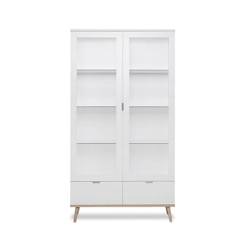 Vaisselier 2 Portes Vitrées 2 Tiroirs H185 X L100 Cm