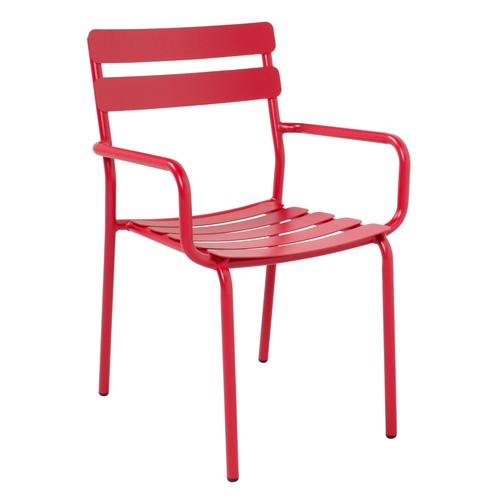 Fauteuil De Terrasse En Aluminium Rouge Foncé