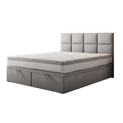 Ensemble Sommier Et Matelas En Velours Gris 200x200