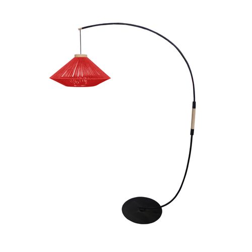 Lampadaire Ficelle De Coton Rouge 255 Cm