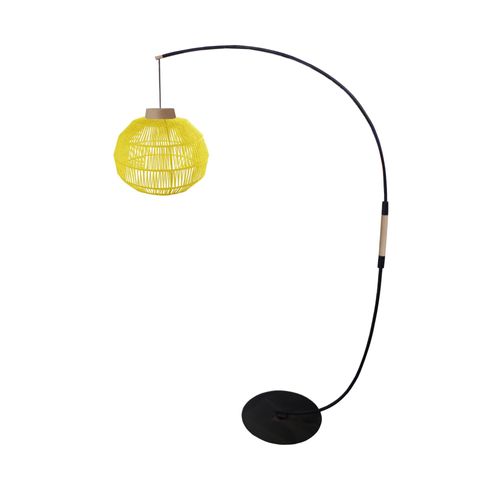 Lampadaire Ficelle De Coton Jaune 245 Cm