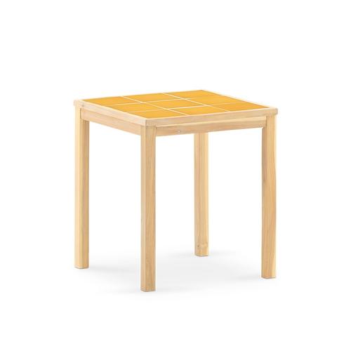 Table De Jardin En Bois Et Céramique Moutarde 65x65