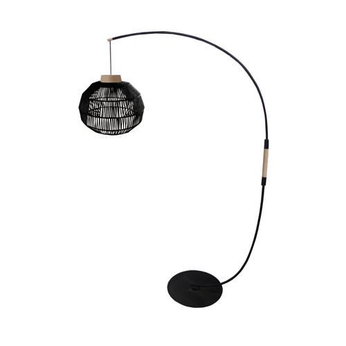 Lampadaire Ficelle De Coton Noir 245 Cm