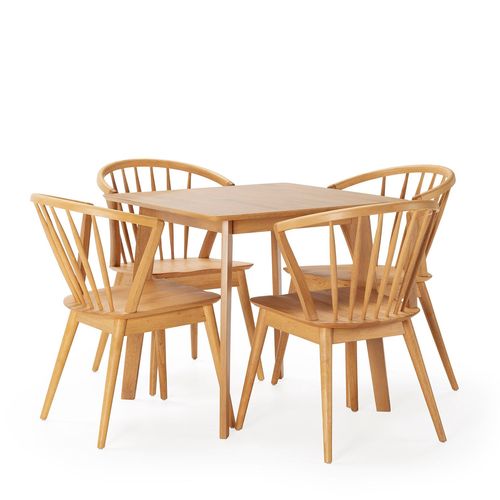 Ensemble Table 80x80 Cm Et 4 Chaises De Salle À Manger Chêne