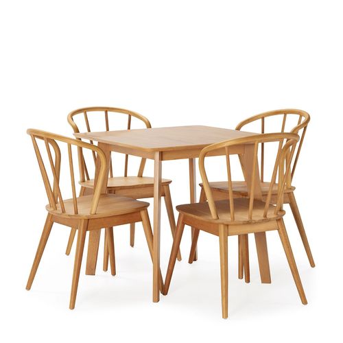 Ensemble Table 80x80 Cm Et 4 Chaises De Salle À Manger Chêne