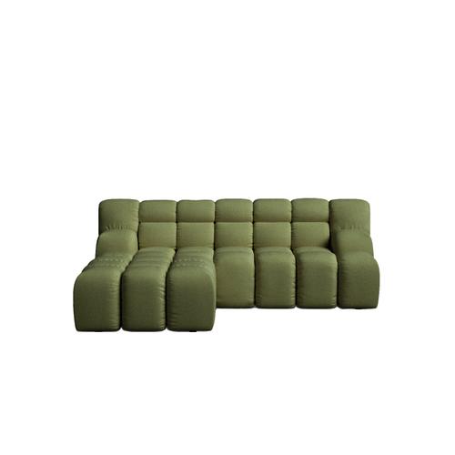 Canapé Vert Avec Chaise Longue À Gauche 224 X 192 Cm