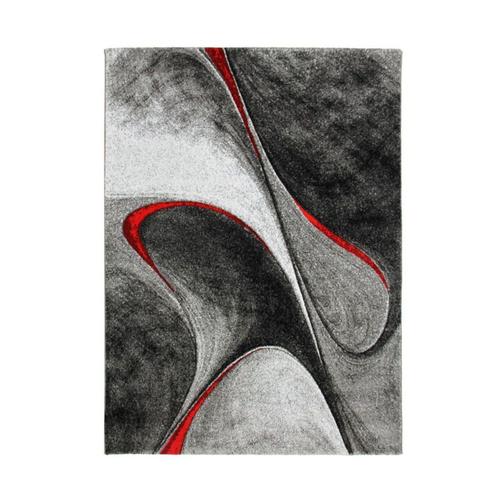 Tapis À Motifs Vagues Abstraites Rouge 120x170