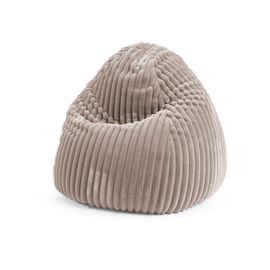 Pouf Poire Xxl D'intérieur Velours Taupe 80x130