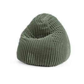 Pouf Poire Xxl D'intérieur Velours Sauge 80x130