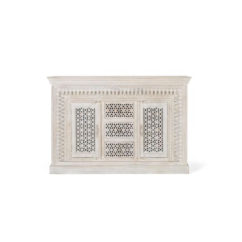 Buffet En Bois Manguier Blanc Vieilli