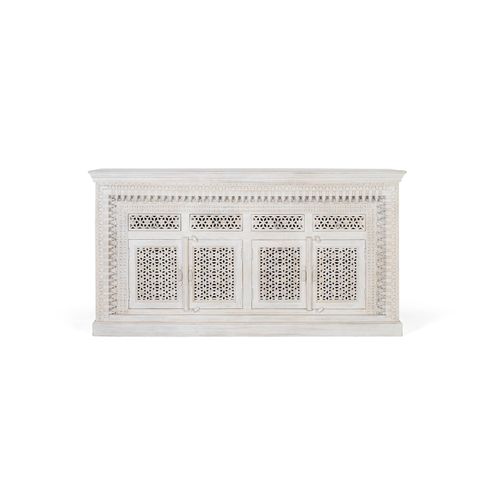 Buffet En Bois Manguier Blanc Vieilli