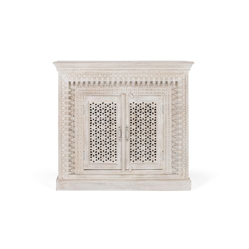 Buffet En Bois Manguier Blanc Vieilli