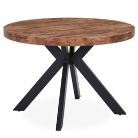 Table Ronde Extensible Noir Et Noyer