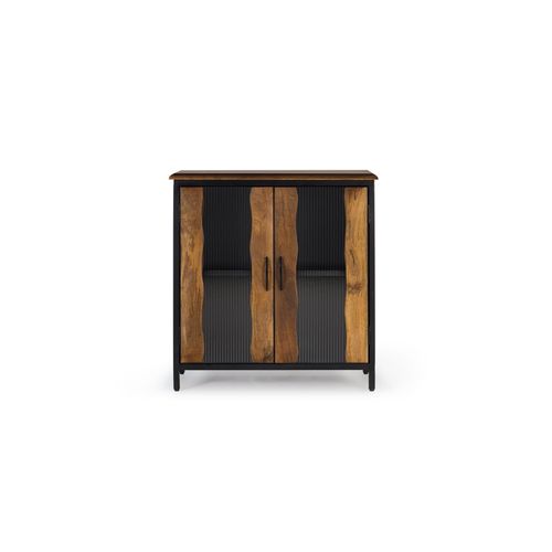 Buffet Bois Manguier Et Métal Noir