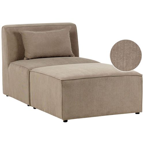 Chaise Longue En Velours Côtelé Taupe
