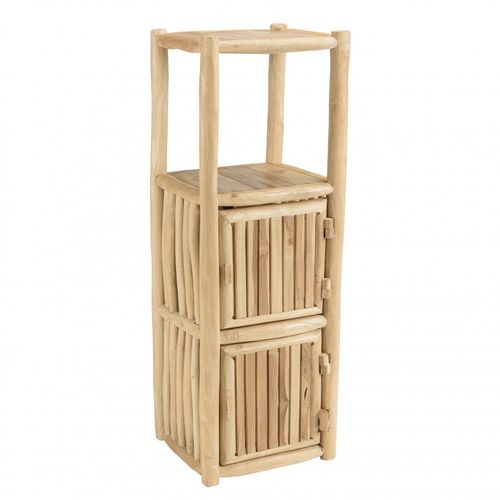 Étagère 1 Niveau 2 Portes En Branches De Teck Naturel