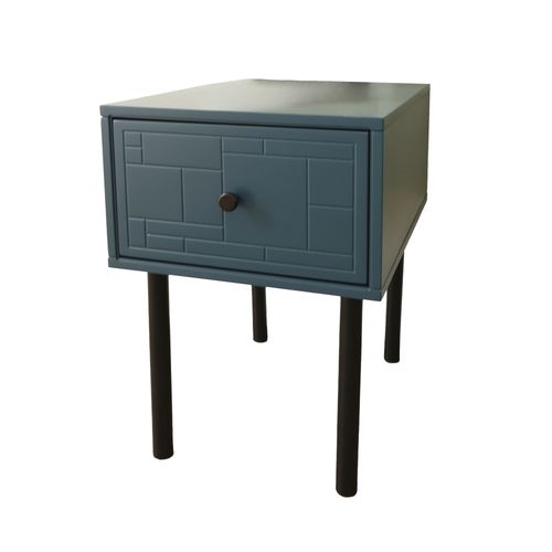 Chevet Bleu En Bois