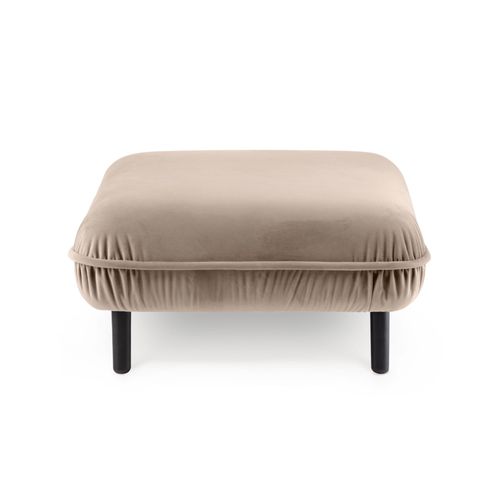 Pouf 1 Place En Velours Beige