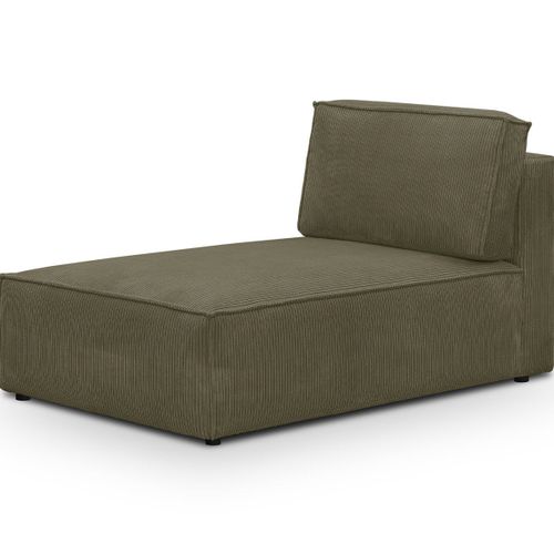 Méridienne Modulable En Velours Côtelé Vert Kaki