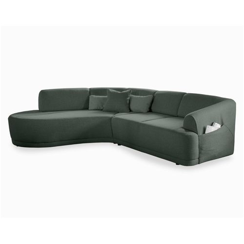 Canapé D'angle Gauche 5 Places En Tissu Vert