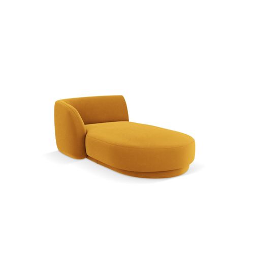Méridienne Gauche En Tissu Velours Jaune