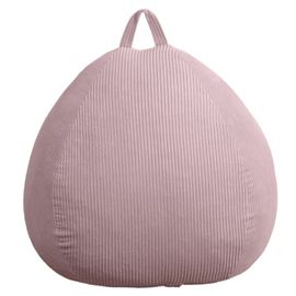 Pouf Poire Déhoussable Velours Côtelé - 80x70 Cm Rose