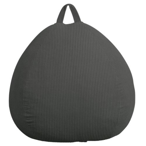 Pouf Poire Déhoussable Velours Côtelé - 105x85 Cm Gris Foncé