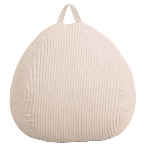 Pouf Poire Déhoussable Velours Côtelé - 120x100 Cm Beige