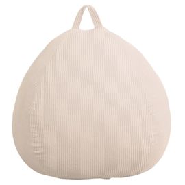 Pouf Poire Déhoussable Velours Côtelé - 120x100 Cm Beige