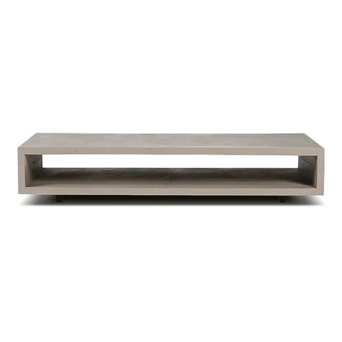 Table Basse Design Industriel En Béton Gris - 130x70cm