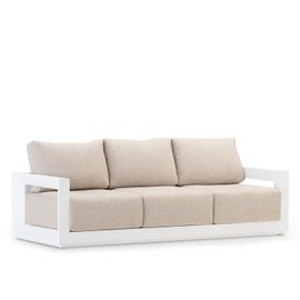 Canape 3 Places Aluminium Blanc