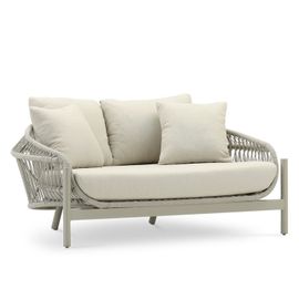 Canapé De Jardin En Aluminium Et Corde Beige