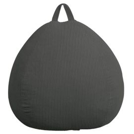 Pouf Poire Déhoussable Velours Côtelé - 120x100 Cm Gris Foncé