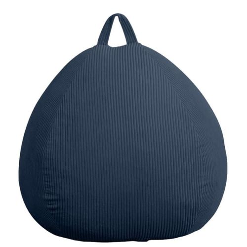 Pouf Poire Déhoussable Velours Côtelé - 105x85 Cm Bleu Foncé