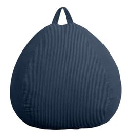 Pouf Poire Déhoussable Velours Côtelé - 105x85 Cm Bleu Foncé