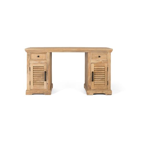 Bureau Avec 2 Portes Et 2 Tiroirs En Bois De Manguier Naturel