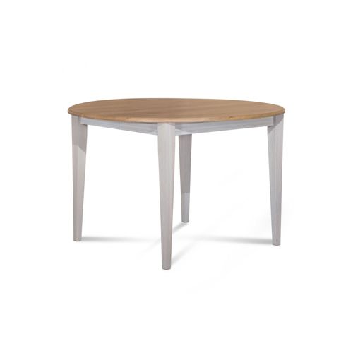 Table Ronde Bois D115 Cm Avec 1 Allonge Et Pieds Fuseau