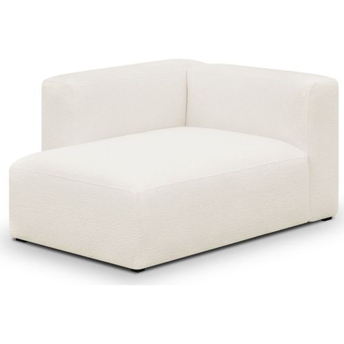 Méridienne D'angle À Gauche Modulable En Tissu Bouclette Écru