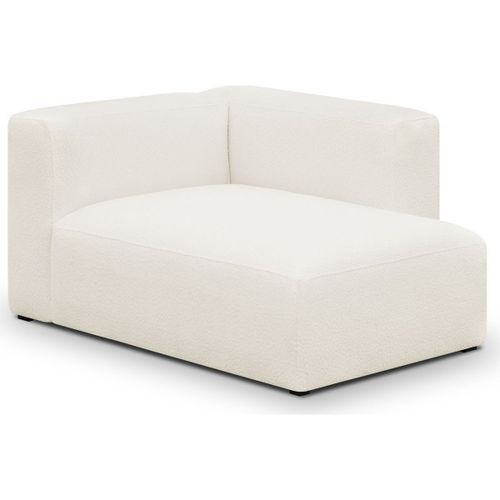 Méridienne D'angle À Droite Modulable En Tissu Bouclette Écru