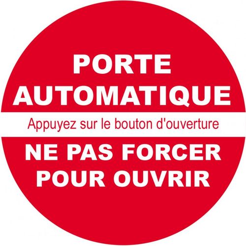 Porte Automatique Ne Pas Forcer - 5cm - Sticker/Autocollant