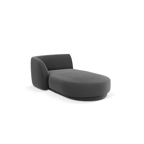 Méridienne Gauche En Tissu Velours Gris