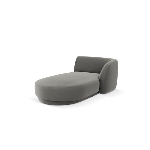 Méridienne Droite En Tissu Velours Gris Clair