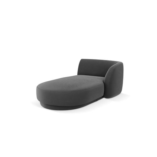 Méridienne Droite En Tissu Velours Gris