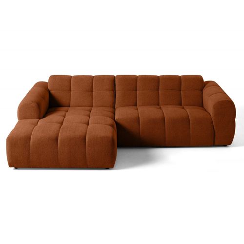 Canapé D'angle Gauche 4 Places En Tissu Texturé Rouille