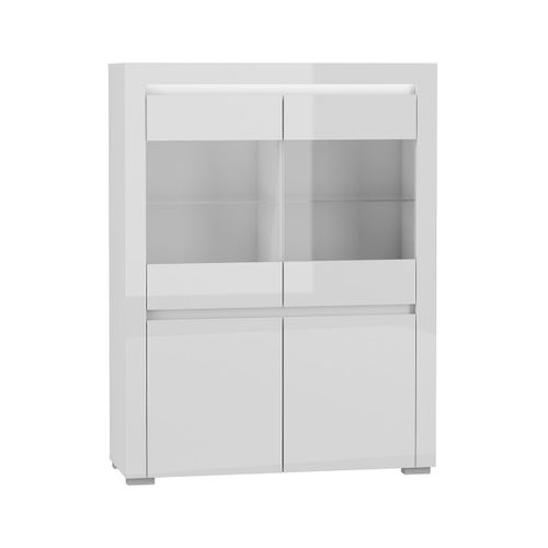 Vaisselier 4 Portes Led Inclus Stratifiés Blanc