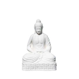 Statue Jardin Bouddha Assis Fibre De Verre Position Chakra 150cm Blanc
